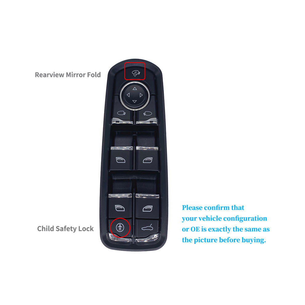 (With Child Lock) Power Master Window Control Car Switch Regulator Lifter Button For Porsche 8105270513556