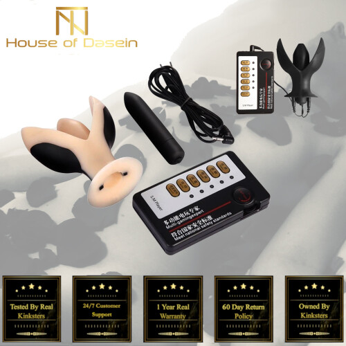 (Black) Electro Shock Large Vibrating Butt Plug Anal Dilator Bullet Vibrator Bdsm 1