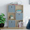 Vida Designs (Oak, Grey) Durham 6 Cube Shelf Drawer Bookcase with 3 Baskets 6