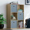 Vida Designs (Oak, Grey) Durham 6 Cube Shelf Drawer Bookcase with 3 Baskets 5