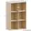 Vida Designs (Oak, Grey) Durham 6 Cube Shelf Drawer Bookcase with 3 Baskets 3