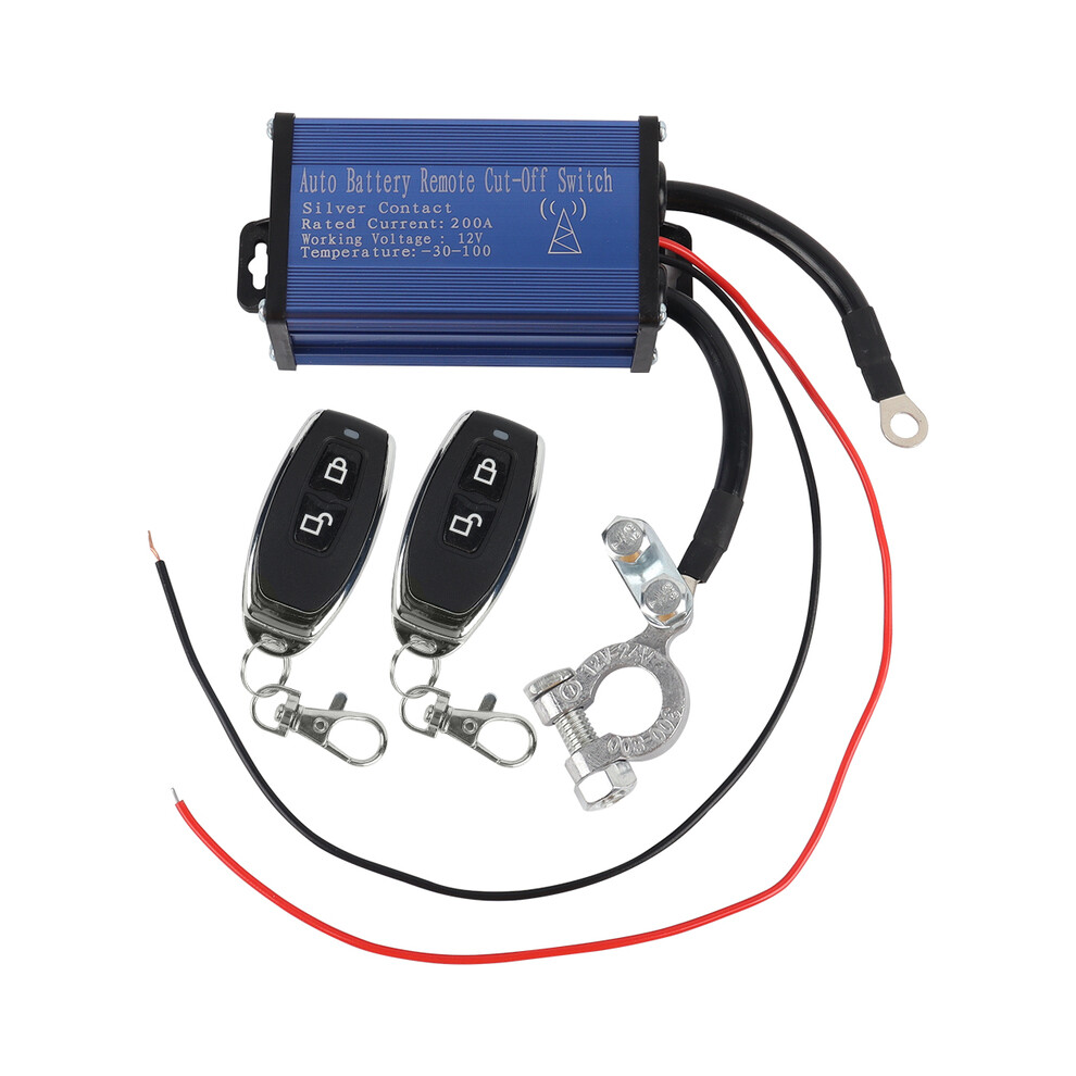 (Blue) 12V 200A Battery Disconnect Car Switchisolator Cut-Off Relay With Wireless Blue 8105270524989