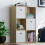 Vida Designs (Oak, White) Durham 6 Cube Shelf Drawer Bookcase with 3 Baskets 5