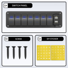 DaierTek 7 Gang Rocker car switch Panel Marine Boat Panel Waterproof with