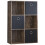 Vida Designs (Dark Wood, Black) Durham 6 Cube Shelf Drawer Bookcase with 3 Baskets 1