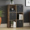 Vida Designs (Dark Wood, Black) Durham 6 Cube Shelf Drawer Bookcase with 3 Baskets 5