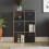 Vida Designs (Dark Wood, Black) Durham 6 Cube Shelf Drawer Bookcase with 3 Baskets 6