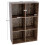 Vida Designs (Dark Wood, Black) Durham 6 Cube Shelf Drawer Bookcase with 3 Baskets 3