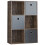 Vida Designs (Dark Wood, Grey) Durham 6 Cube Shelf Drawer Bookcase with 3 Baskets 1