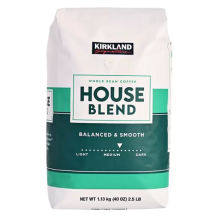 Kirkland Signature Arabica Whole Bean Coffee House Blend, 1.13kg - Balanced & Smooth Roasted in the USA