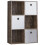 Vida Designs (Dark Wood, White) Durham 6 Cube Shelf Drawer Bookcase with 3 Baskets 1