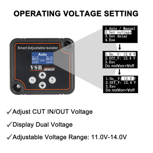 Smart Dual Battery Smart car switchIsolator 12V 140A Digital Voltage Sensitive 2