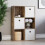 Vida Designs (Dark Wood, White) Durham 6 Cube Shelf Drawer Bookcase with 3 Baskets 5