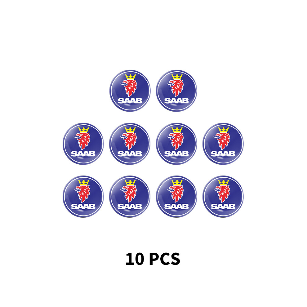 10Pcs Car Sticker Logo Auto Key Fob Remote Sticker For Saab 9-2X 93 95 8105270540644