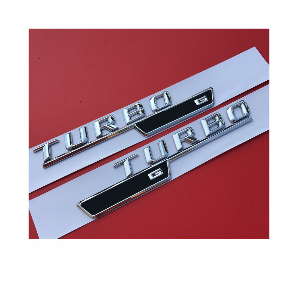 1Pair Chrome Letters Fender Emblem Badge Emblems For Mercedes Benz Turbo 8105270540880