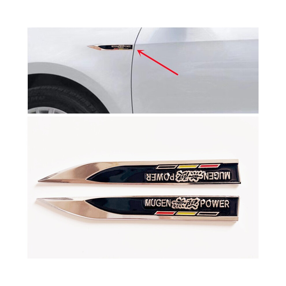 1Pairs 3D Metal Mugen Side Fender Car Emblem Badge Body Styling Accessories 8105270540934