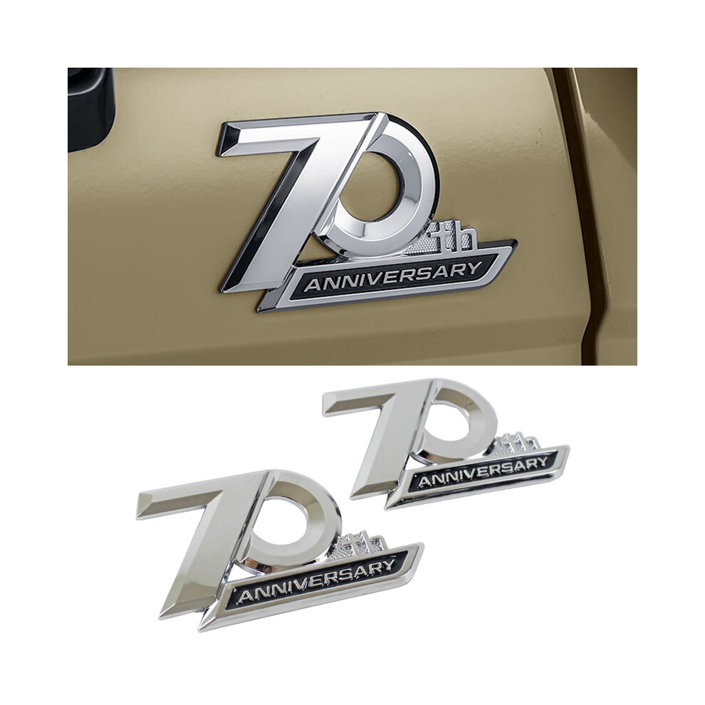 2Pcs Chrome 70Th Anniversary Side Emblem Sticker For Toyota Land Cruiser 8105270541832