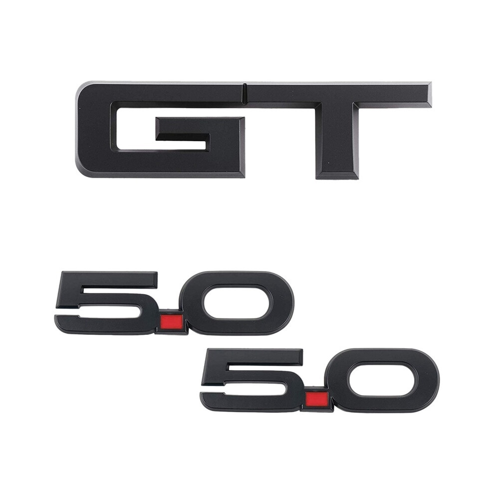 3 Pack Badge Emblems Replacement Gt Emblem Plus 5.0 Emblems Compatible 8105270541986