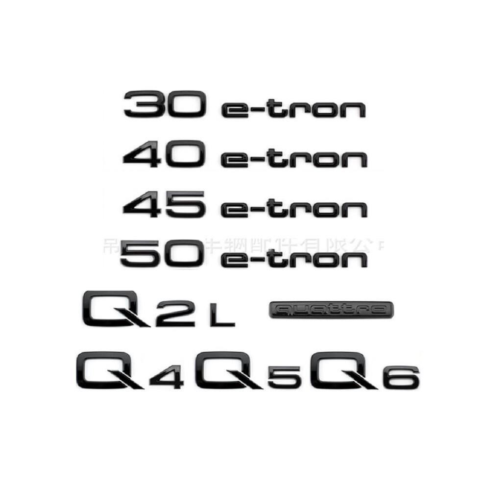 Gloss Trunk Letters Badge Emblems For Audi Q2 Q2l Q3 Q4 Q5 Q6 Q7 Black 8105270545076