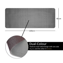 (Grey/Brown, 100x40cm) Nicoman Reversible Anti Slip Dual-Colour Shower Mats