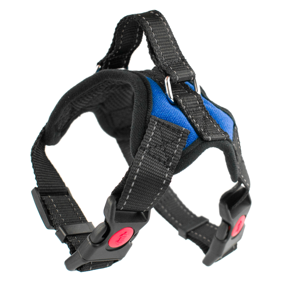 (Blue Harness, Extra Small (XS)) KCT No Pull Padded Dog Harnesses Red/Black/Blue