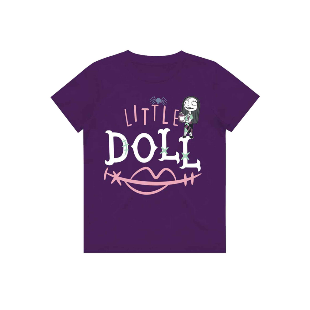 (Small (5/6 Yrs), Purple) Nightmare Before Christmas Kids Little Doll T Shirt