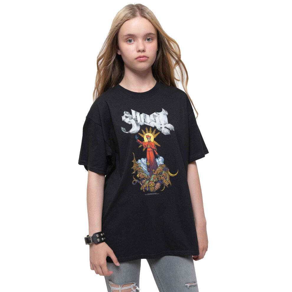 (X-Large (11/12 Yrs), Black) Ghost Kids Plaguebringer Tee