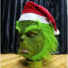 The Grinch Full Head Latex Mask Xmas Hat Monster Adult Christmas Cosplay
