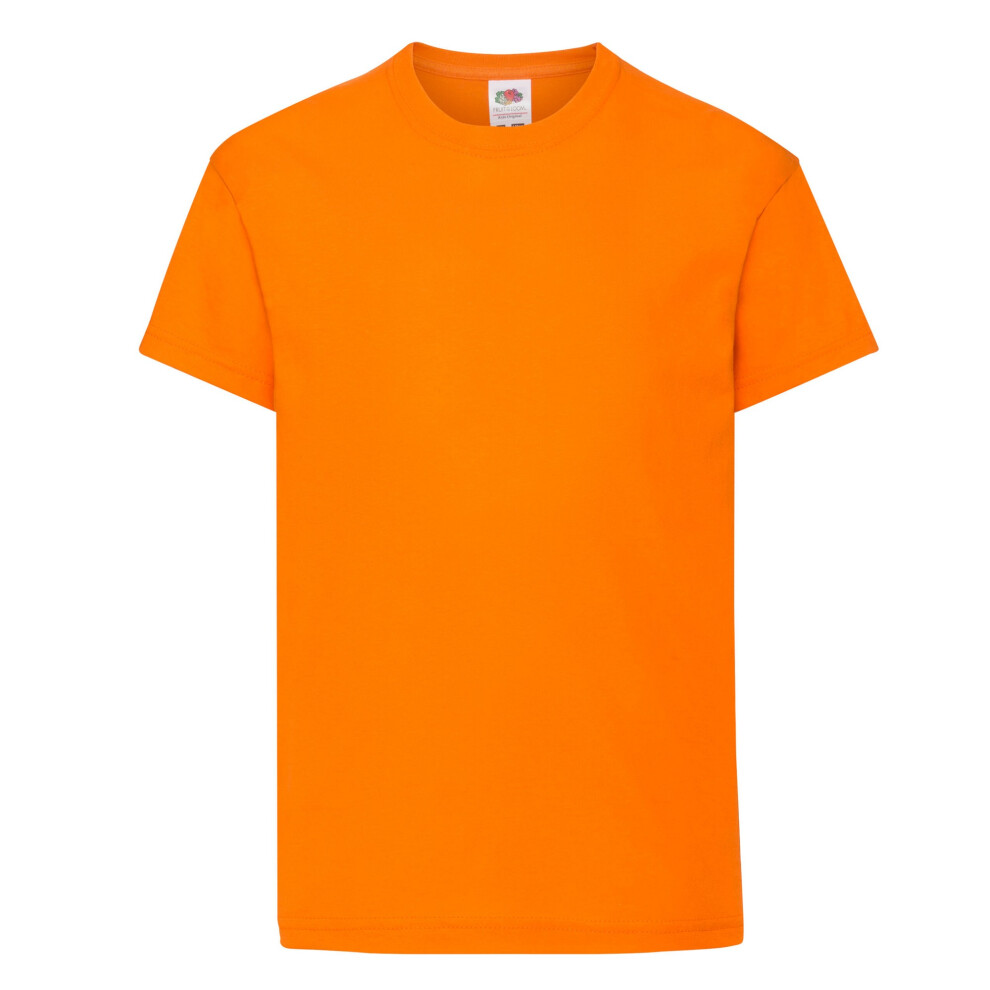 (9-11 Years, Orange) Fruit of the Loom Childrens/Kids Original T-Shirt
