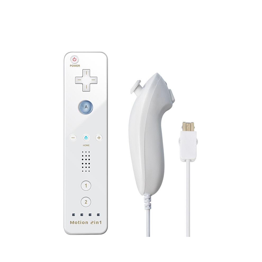 Maxpower (White) For Nintendo Wii/Wii U Joystick 2 In 1 Wireless Nunchuck Remote Gamepad White