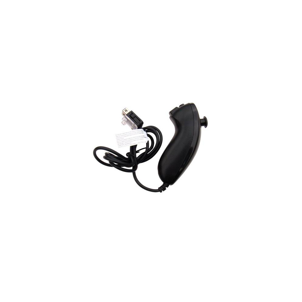 (Black) Ostent Motion Based Wired Nunchuck Controller For Nintendo Wii Console Black 9123213437577