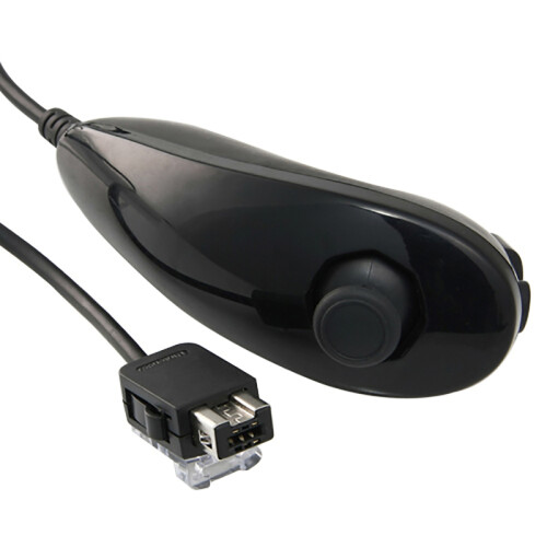 (Black) OSTENT Motion Based Wired Nunchuck Controller for Nintendo Wii Console 2