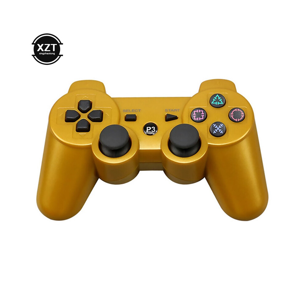 Maxpower (Golden) Gamepad Wireless Bluetooth-Compatib Joystick Console For Sony Ps3 Controller Golden
