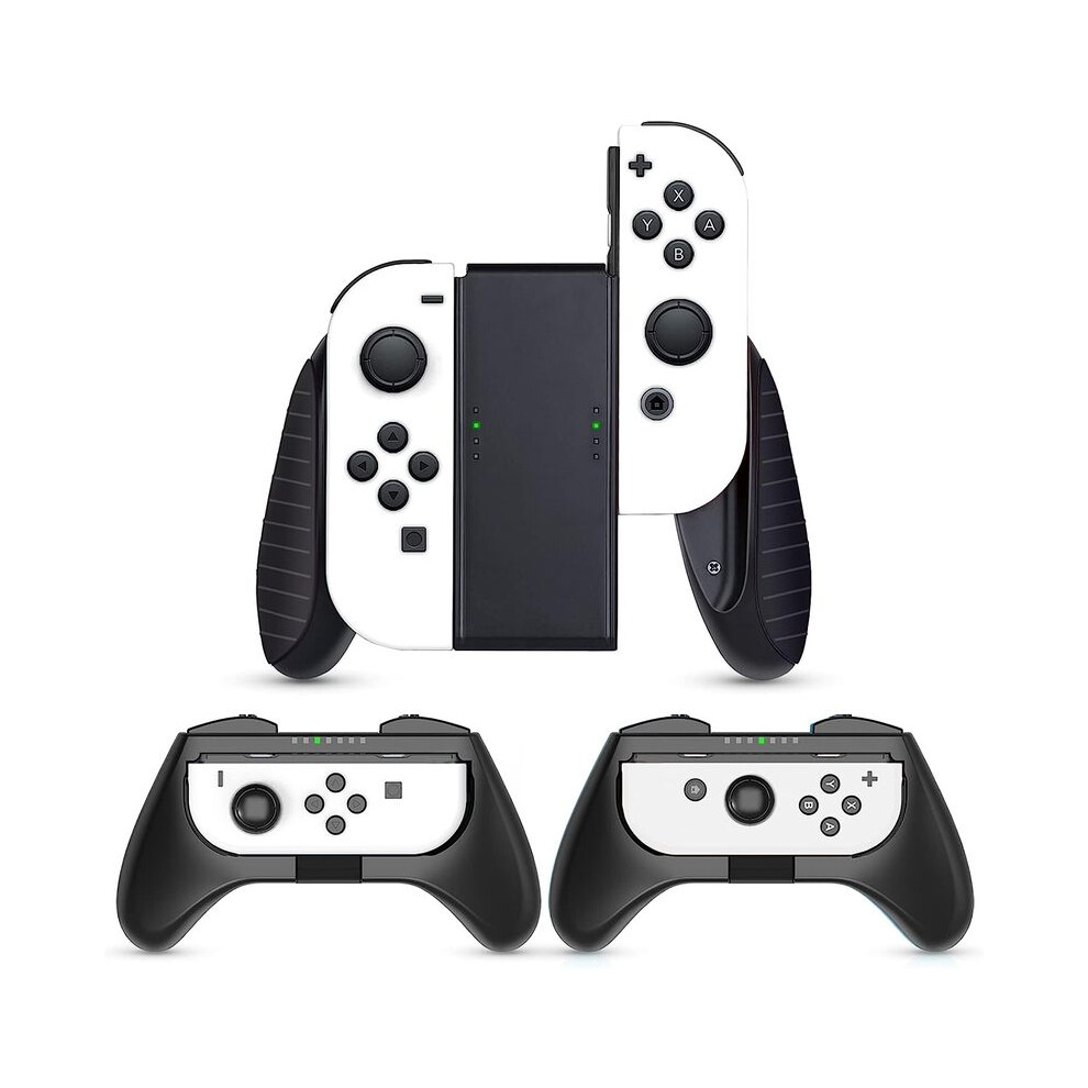 (Black) Compatible with Nintendo Switch/Switch OLED Joy-Con, 3 in 1 Wear Resistant