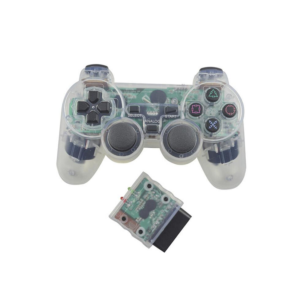 Maxpower (Transparent White) Wireless Controller Gamepad Transparent Color 2.4G Vibration Joystick