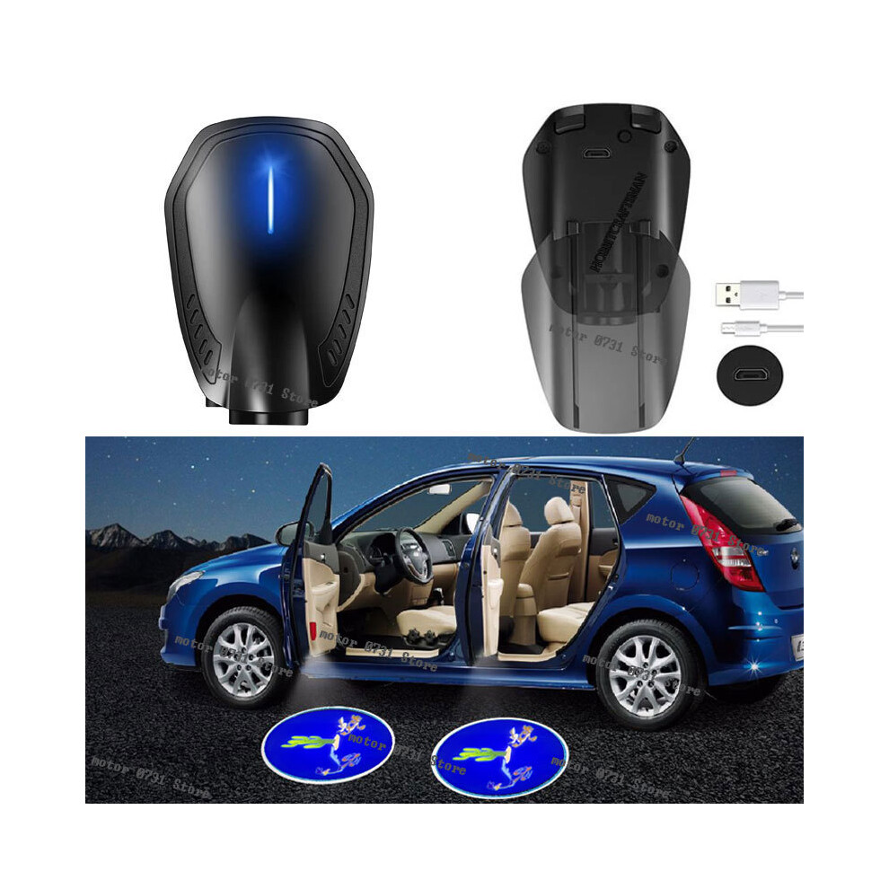 (4Pcs, For Honda) Car Led Laser Projector Sign Rechargeable Wireless Laser Icon Light 9779659827627