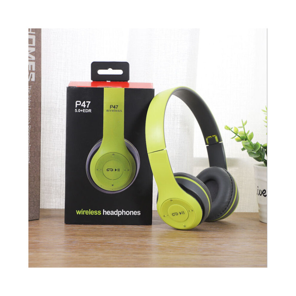 Maxpower (Green) P47 Bluetooth 5.0 Wireless Headphone Foldable Hifi Stereo Bass Earphone Green