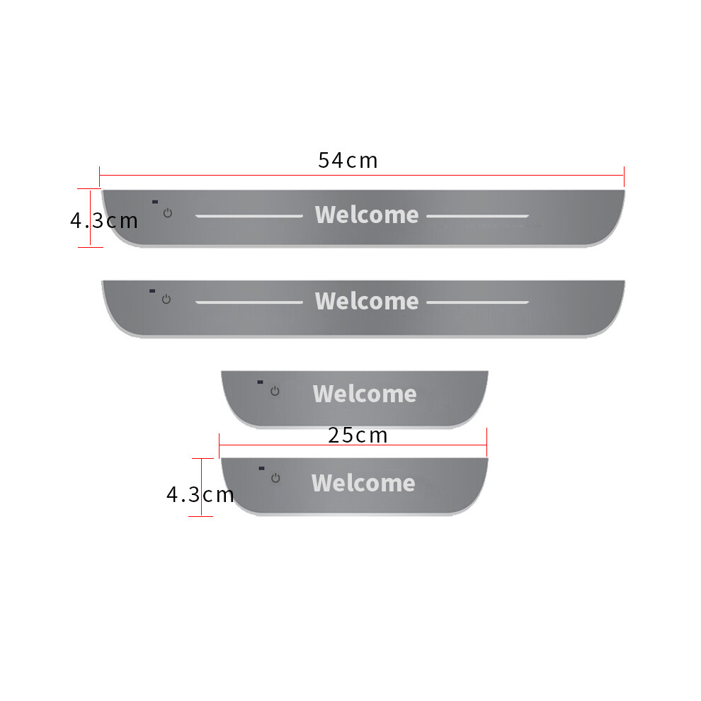 (Other Models, 4Pcs Set) New Customized Dynamic Led Welcome Car Scuff Plate Pedal Threshold Door 9779659807872