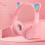 (POLENE) Wireless Bluetooth Headphones Cat Ear Gaming Headset LED Glow Light Helmets 3