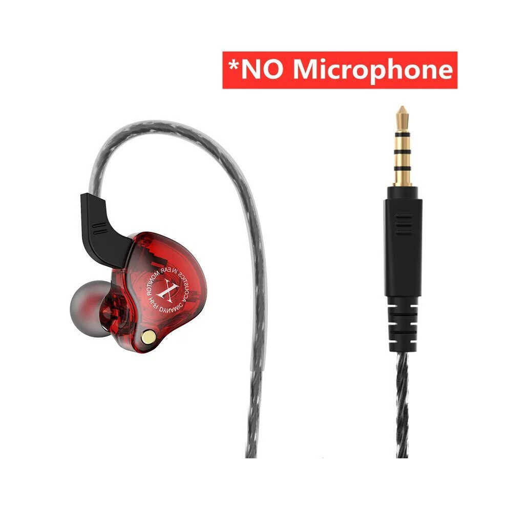 Maxpower ( No Mic) X2 Dynamic Wi Earphones Hifi Heavy Bass Earbuds In Ear Gaming Headphones Red