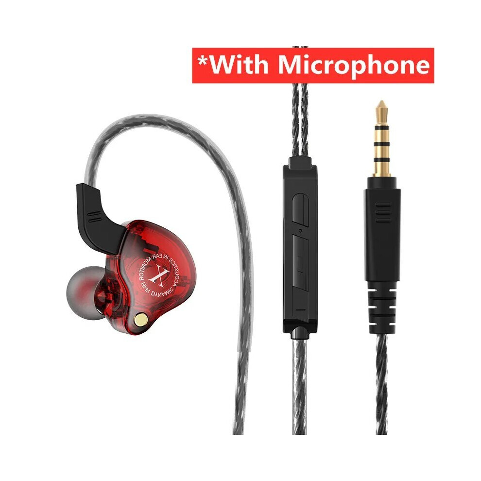 Maxpower ( With Mic) X2 Dynamic Wi Earphones Hifi Heavy Bass Earbuds In Ear Gaming Headphones Red