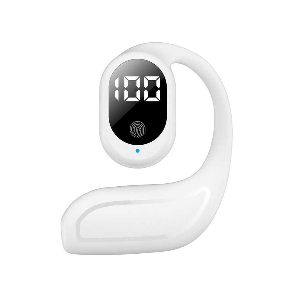 (Single White BT5.3) Wireless Bluetooth 5.3 Headphones Digital Display Single Earbuds Ultra