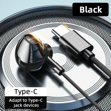 (Black USB C Earphone) Type-C Wired Headphones For Samsung Galaxy S24 S23 S22 S21 Ultra 3.5MM
