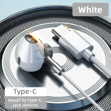 (White USB C Earphone) Type-C Wired Headphones For Samsung Galaxy S24 S23 S22 S21 Ultra 3.5MM