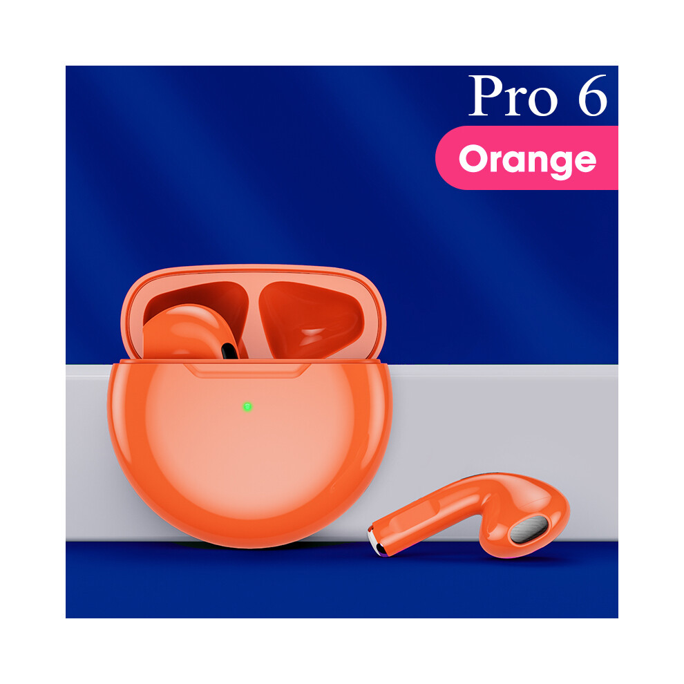 Maxpower (Orange) Air Pro 6 Tws Bluetooth Earphone Wireless Headphone Hifi Bass Game Headset