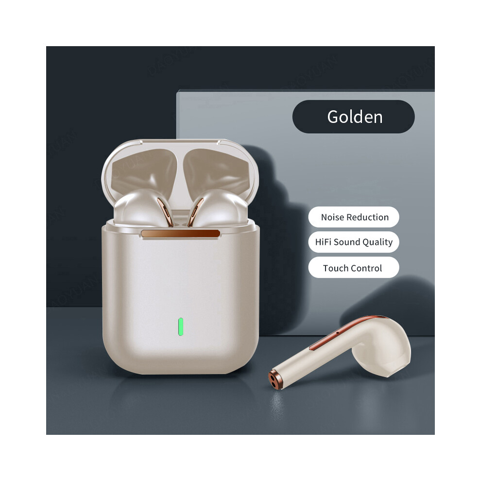 (Golden) Earbuds True Wireless Earphone Noise Cancelling Update Bluetooth 5.3 Headset Golden 9123213488111