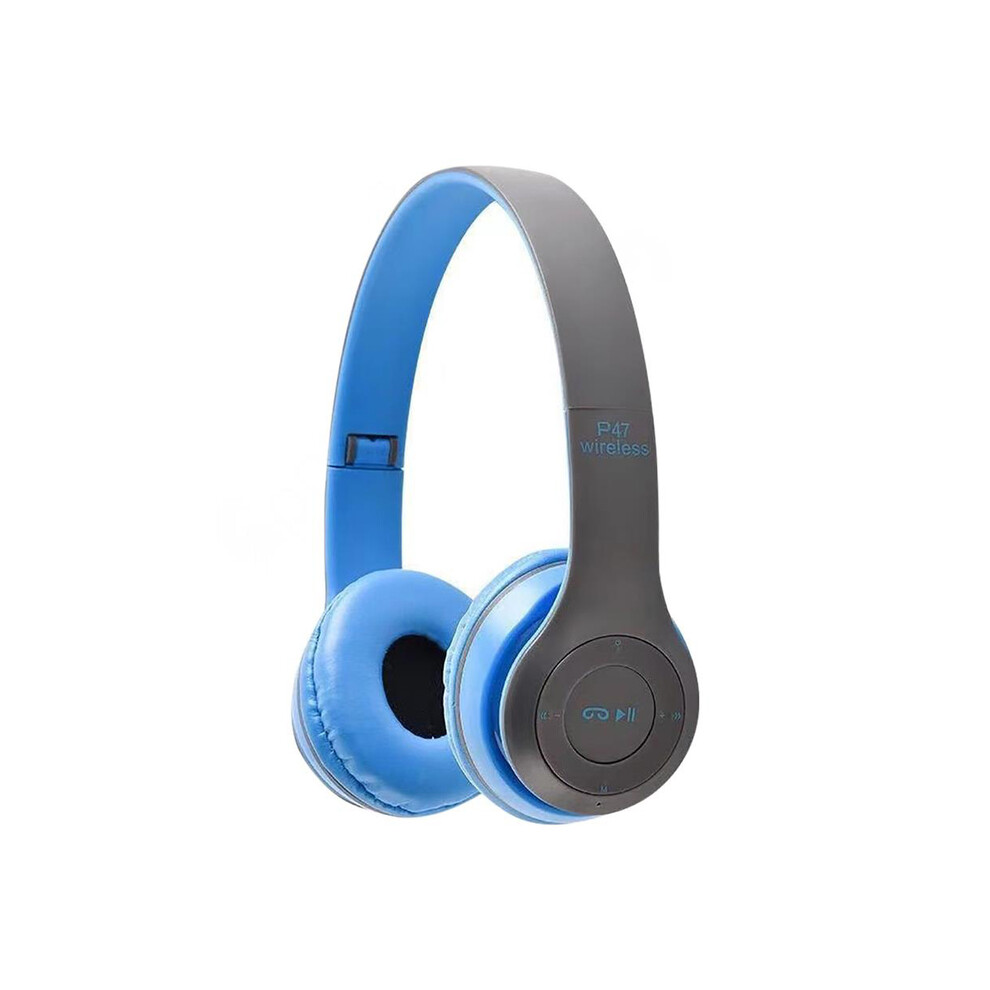 Maxpower (Blue) Stereo P47 Headphones Bluetooth Headset Earphone Wireless Headphones Foldable