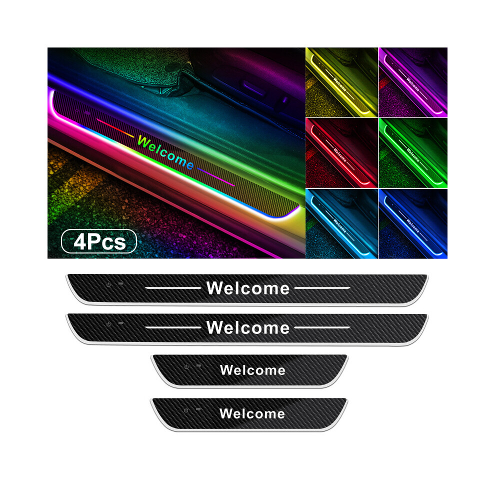 (For S-KODA, A-4Pcs) New4/2 Pcs Customized Car Door Sill Light RGB Colour Car Scuff Plate Pedal-image-OPC-PDZMCZJ-NEW