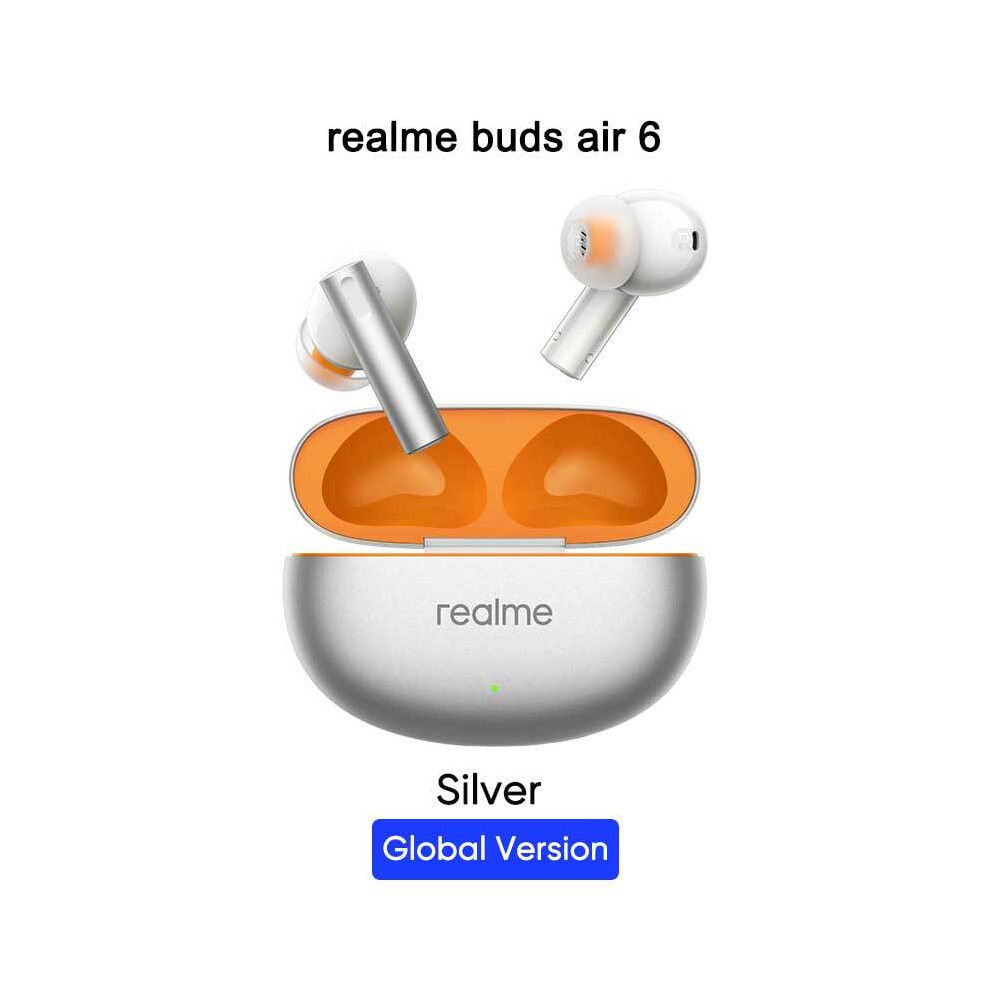 (Gl ) Global Version Realme Buds Air 6 Tws Earphone Hi-Res Lhdc 5.0 Active Noise Silver 9123213529654