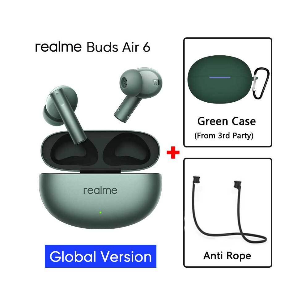 Maxpower (Green Gl N Green) Global Version Realme Buds Air 6 Tws Earphone Hi-Res Lhdc 5.0 Active Noise